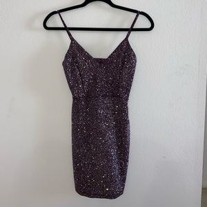 Shimmery Purple Mini Dress